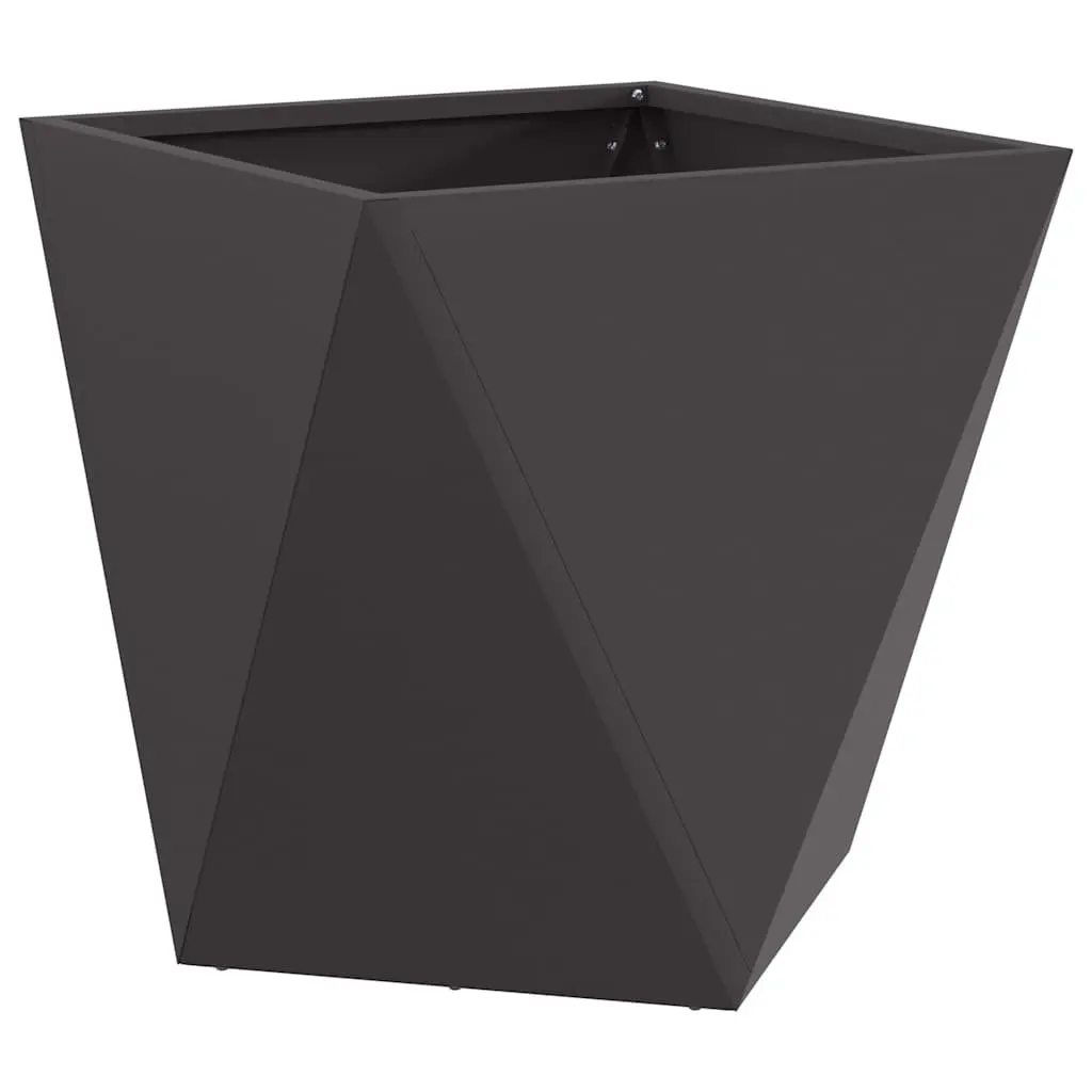 Steel Garden Planter Box Outdoor Use 50x50x50cm Black Square Corrugated