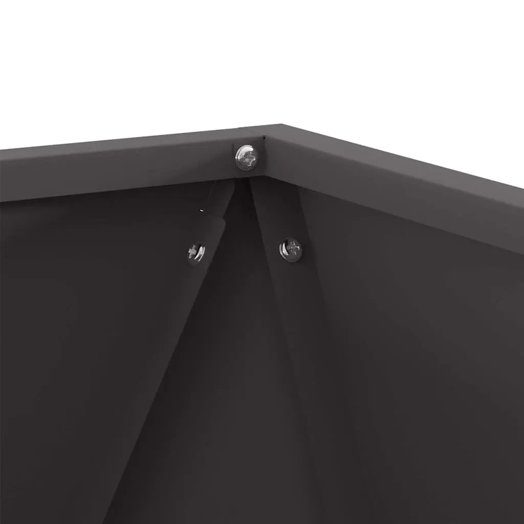 Steel Garden Planter Box Outdoor Use 50x50x50cm Black Square Corrugated