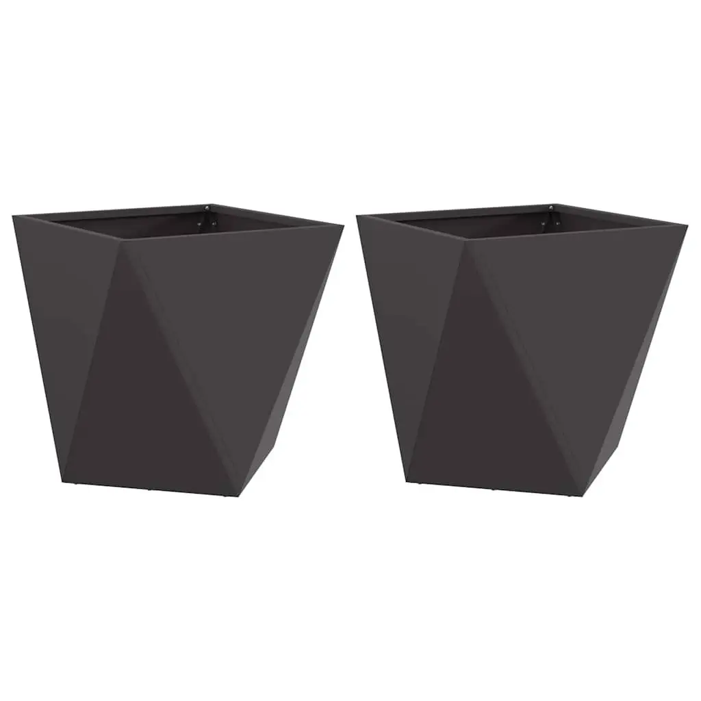 Steel Garden Planter Box Outdoor Pot 50x50x50cm Black
