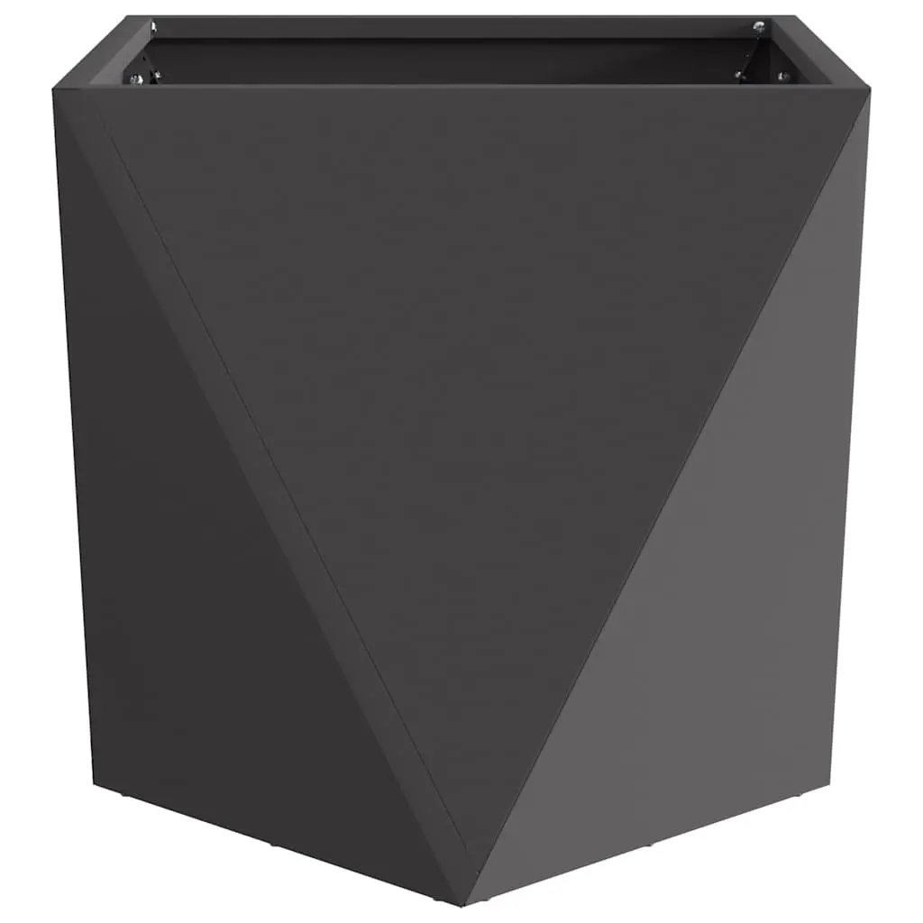 Steel Garden Planter Box Outdoor Pot 50x50x50cm Black