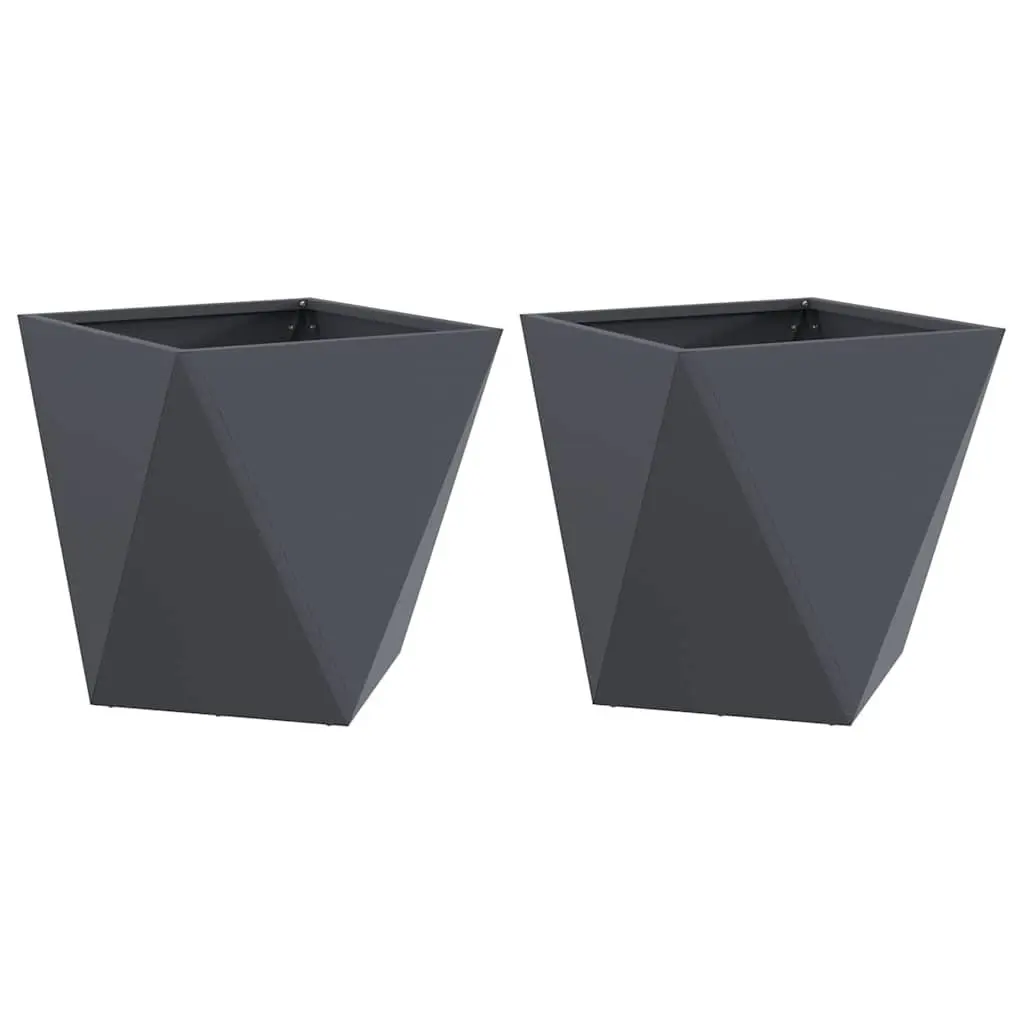 Steel Planter Box Outdoor Use 50x50x50cm Anthracite Set