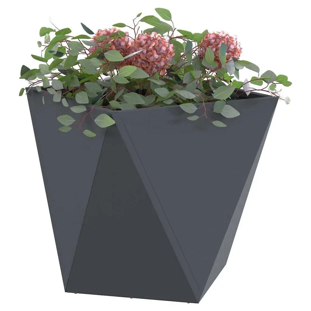 Steel Planter Box Outdoor Use 50x50x50cm Anthracite Set