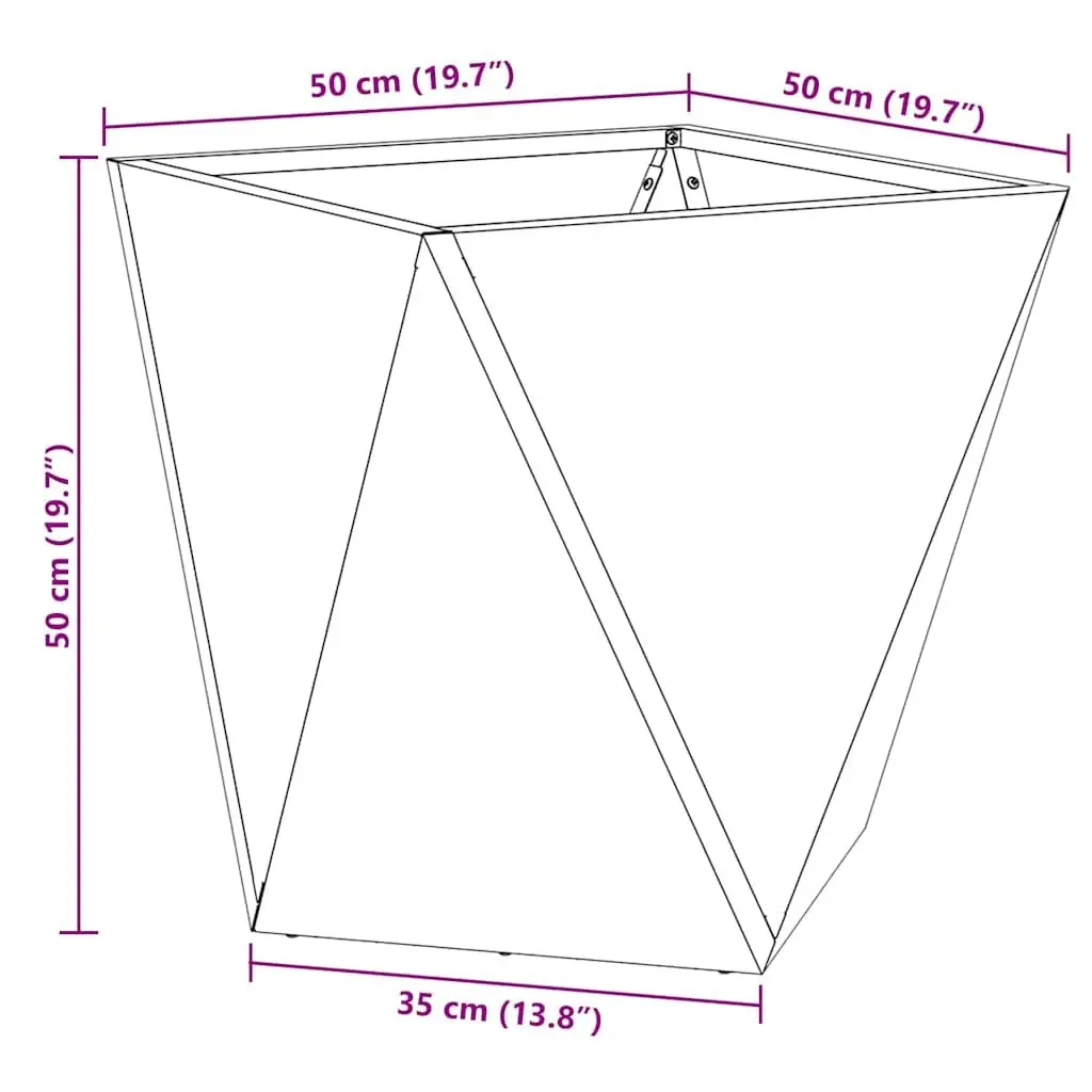 Steel Planter Box Outdoor Use 50x50x50cm Anthracite Set