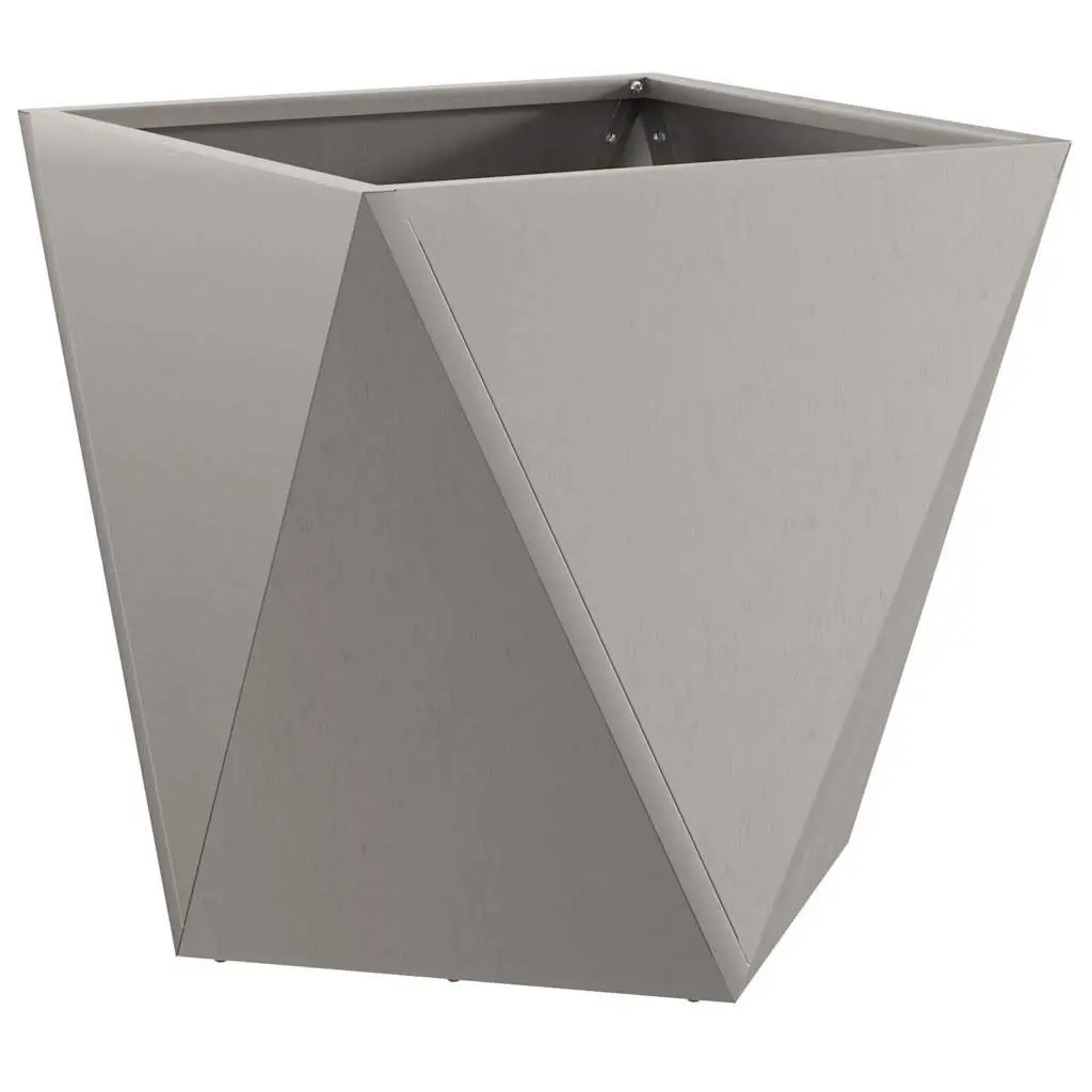 Garden Planter Set 2 pcs Steel Outdoor Pot Box 50 x 50 x 50 cm Brown