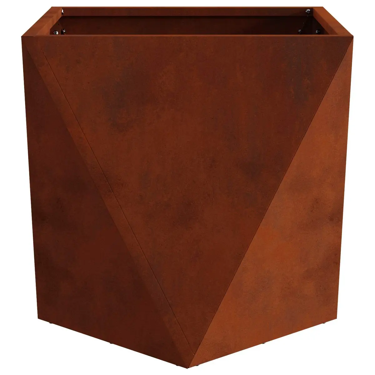Garden Planter Set 2 pcs Steel Outdoor Pot Box 50 x 50 x 50 cm Brown