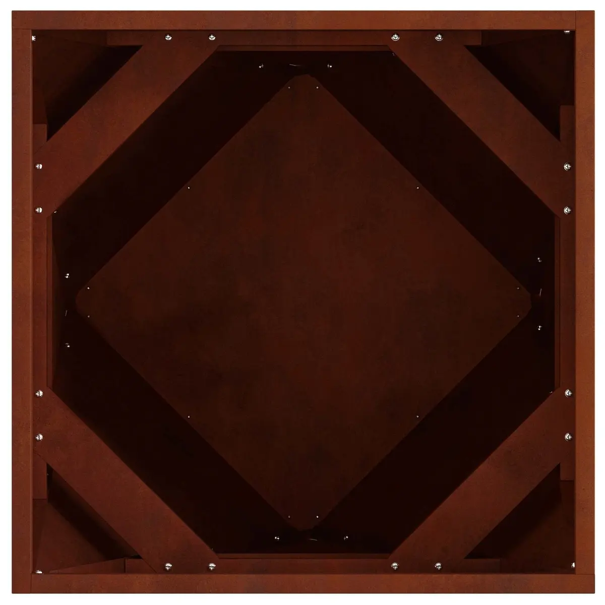 Garden Planter Set 2 pcs Steel Outdoor Pot Box 50 x 50 x 50 cm Brown