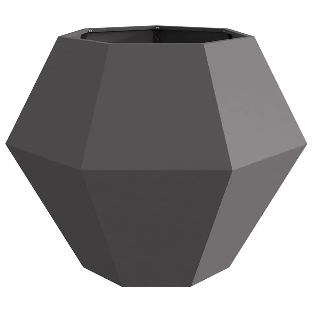 Steel Garden Planter Box Outdoor Use 100x100x80cm Black 2 Piece