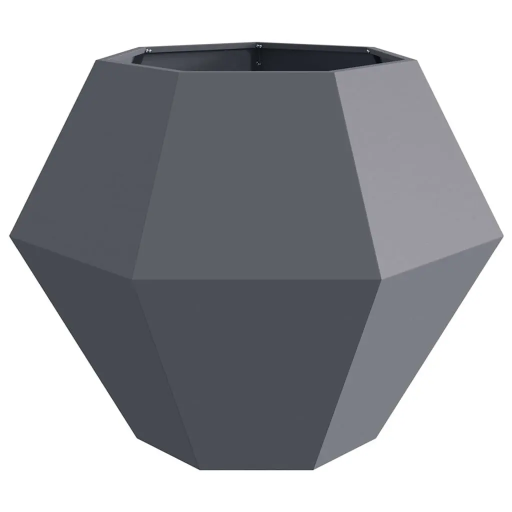 Steel Rectangular Garden Planter Outdoor Use 100 x 100 x 80 cm Anthracite