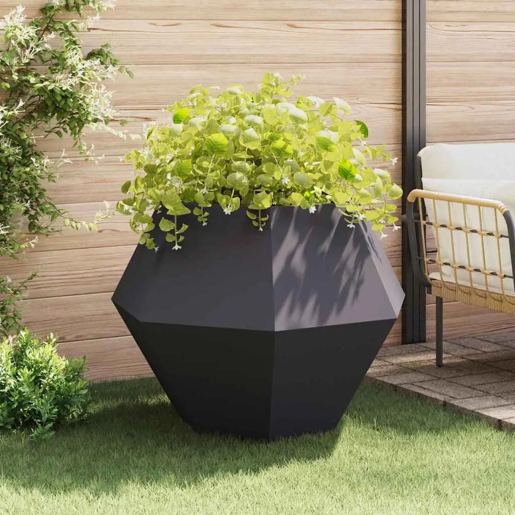Steel Planter Box Outdoor Garden Rectangular 100 x 100 x 80 cm Anthracite 2 Piece