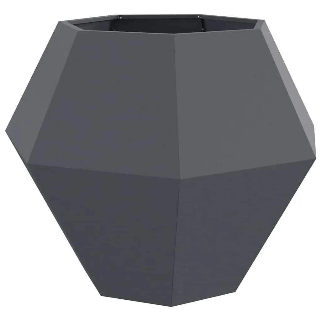 Steel Planter Box Outdoor Garden Rectangular 100 x 100 x 80 cm Anthracite 2 Piece