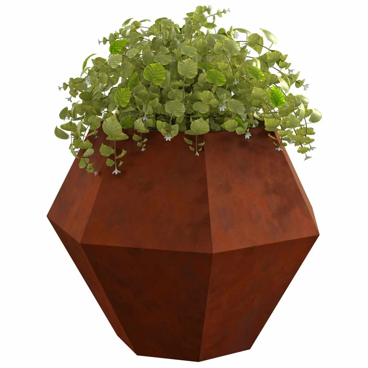 Rectangular Garden Planter Outdoor Steel 100 x 100 x 80 cm Brown