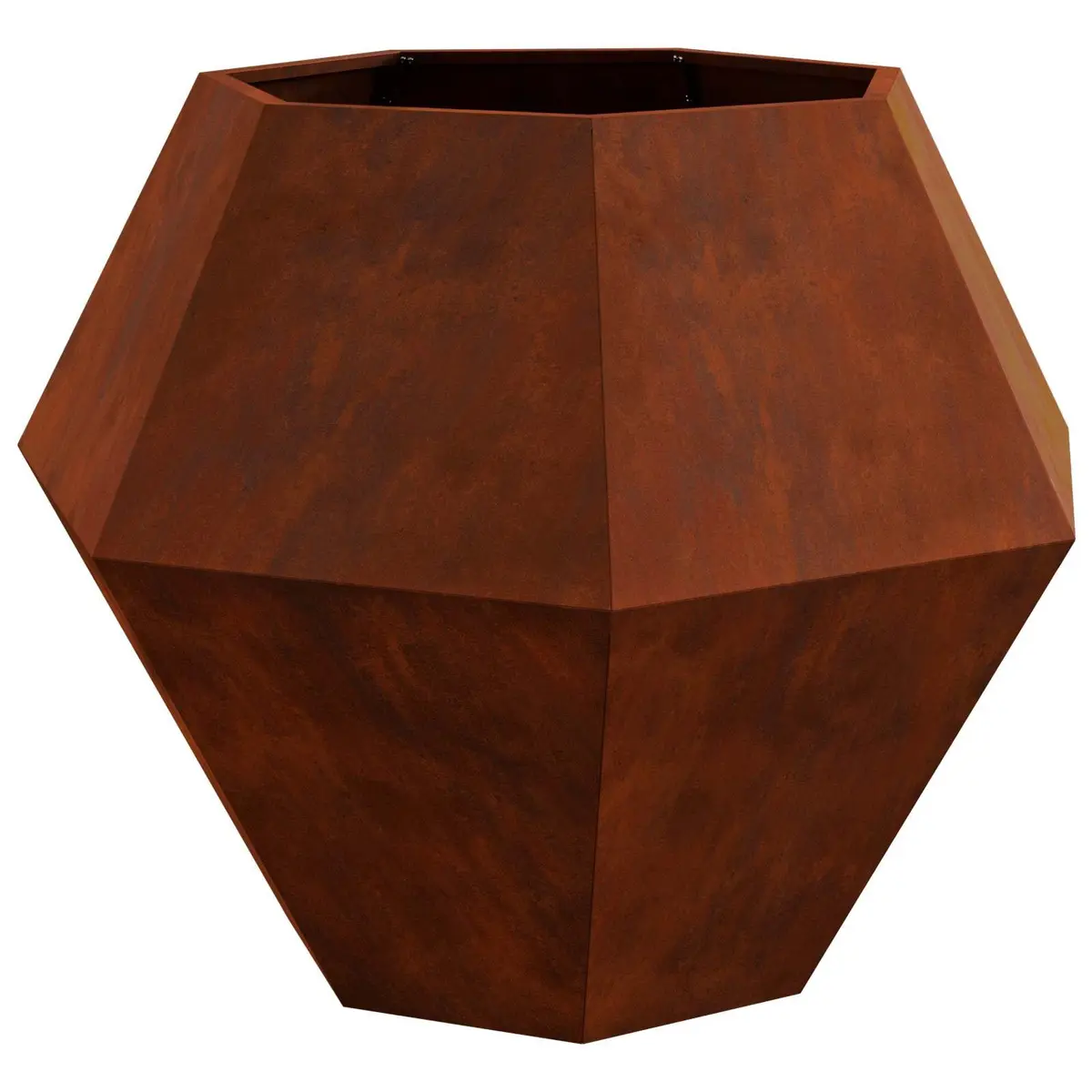 Rectangular Garden Planter Outdoor Steel 100 x 100 x 80 cm Brown