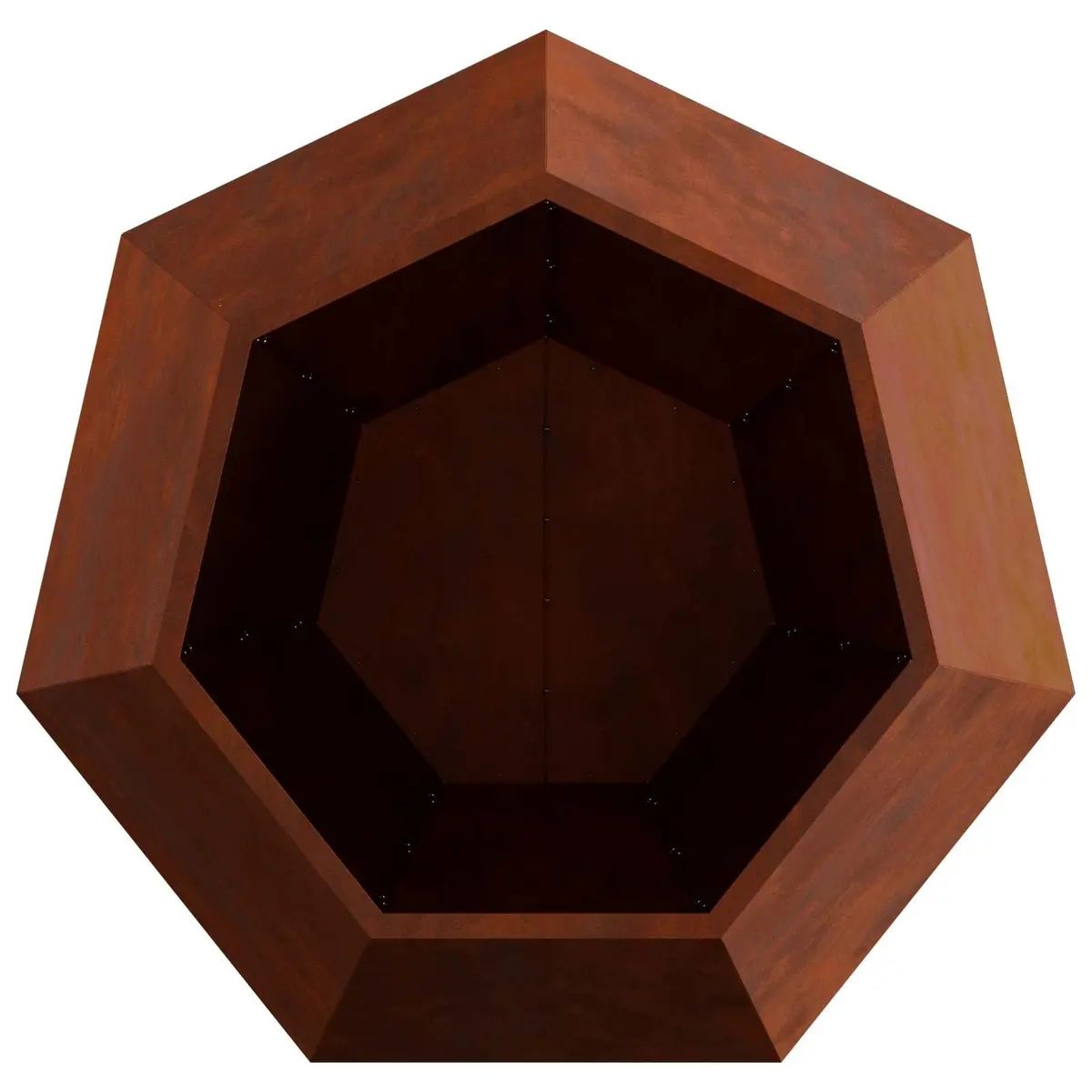 Rectangular Garden Planter Outdoor Steel 100 x 100 x 80 cm Brown