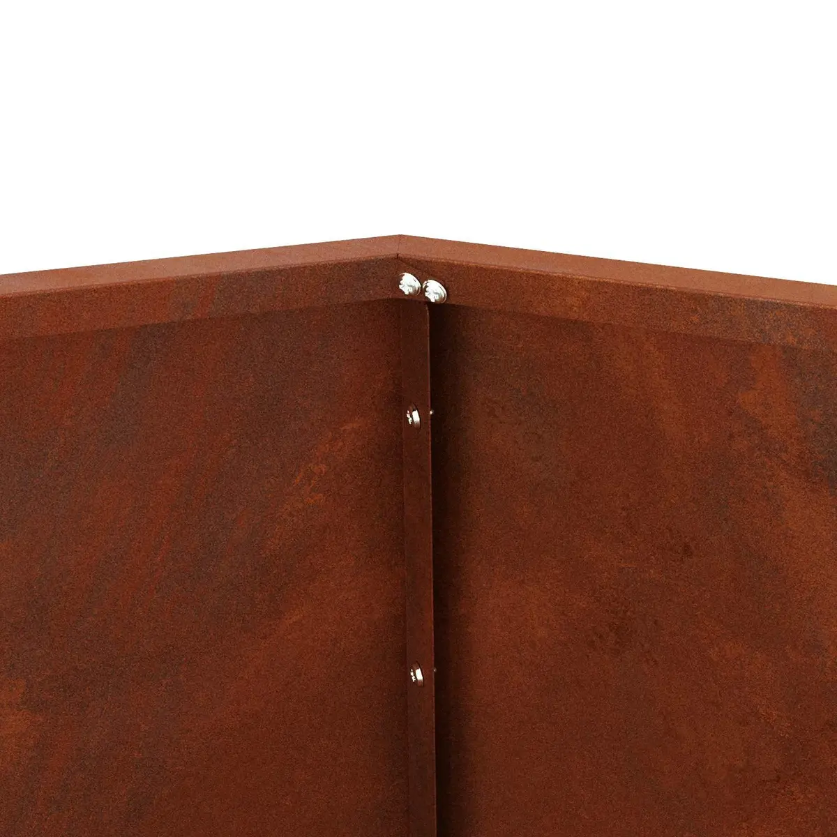 Rectangular Garden Planter Outdoor Steel 100 x 100 x 80 cm Brown