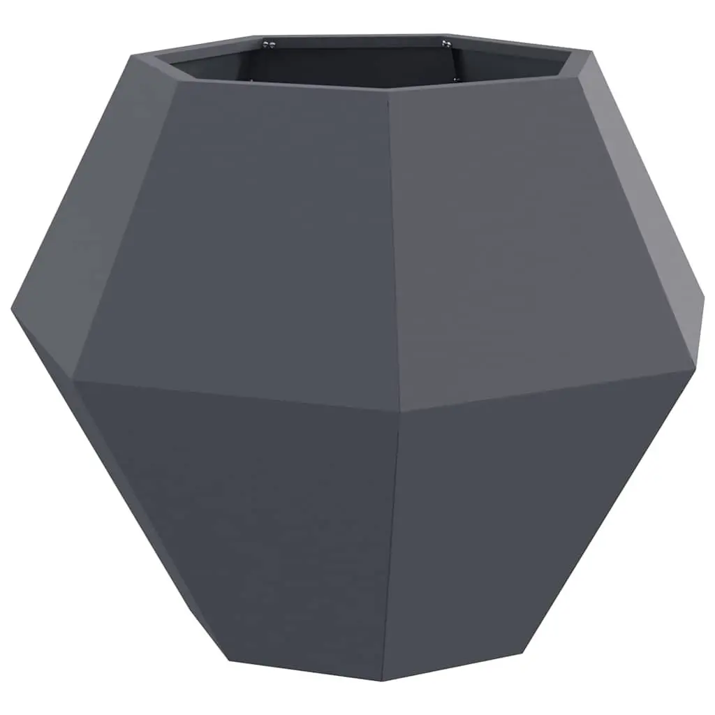 Steel Planter Outdoor Garden Pots Rectangular 75 x 75 x 60 cm Anthracite 2 Piece