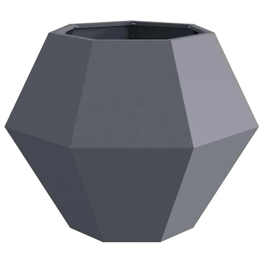 Steel Planter Outdoor Garden Pots Rectangular 75 x 75 x 60 cm Anthracite 2 Piece