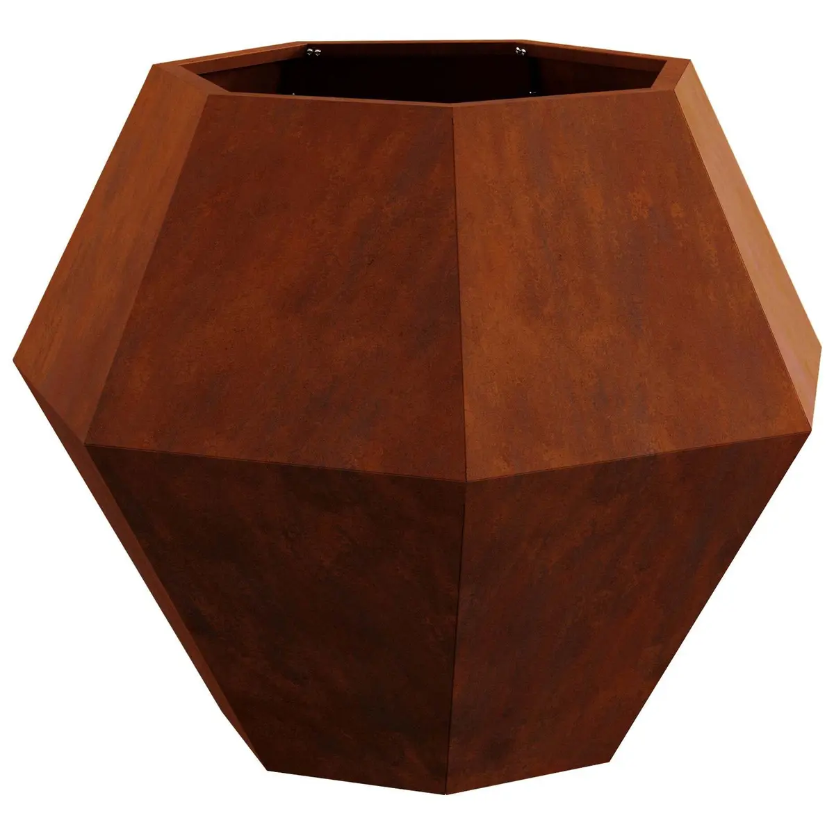 Rectangular Garden Planter Outdoor Steel 75x75x60cm Brown