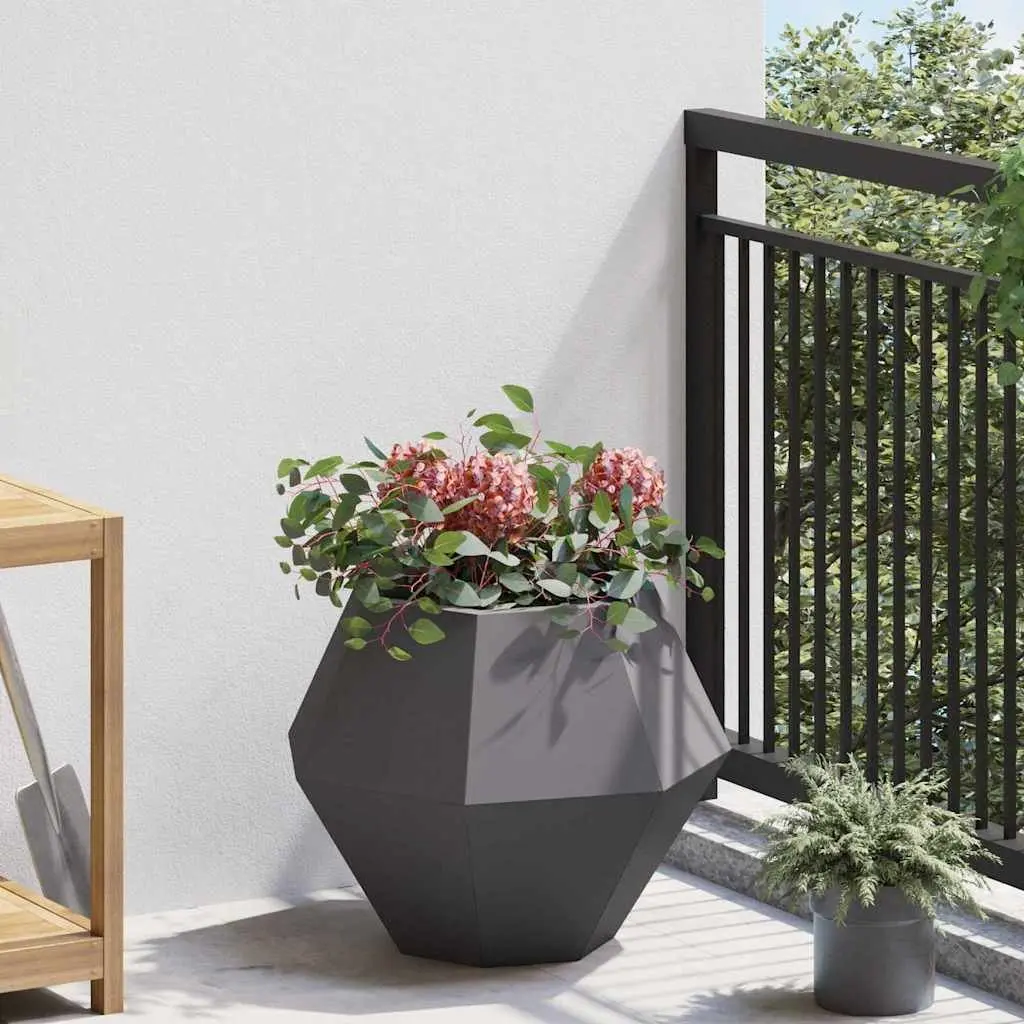 Garden Planter Outdoor 50 x 50 x 40 cm Black Rectangular 2 Piece
