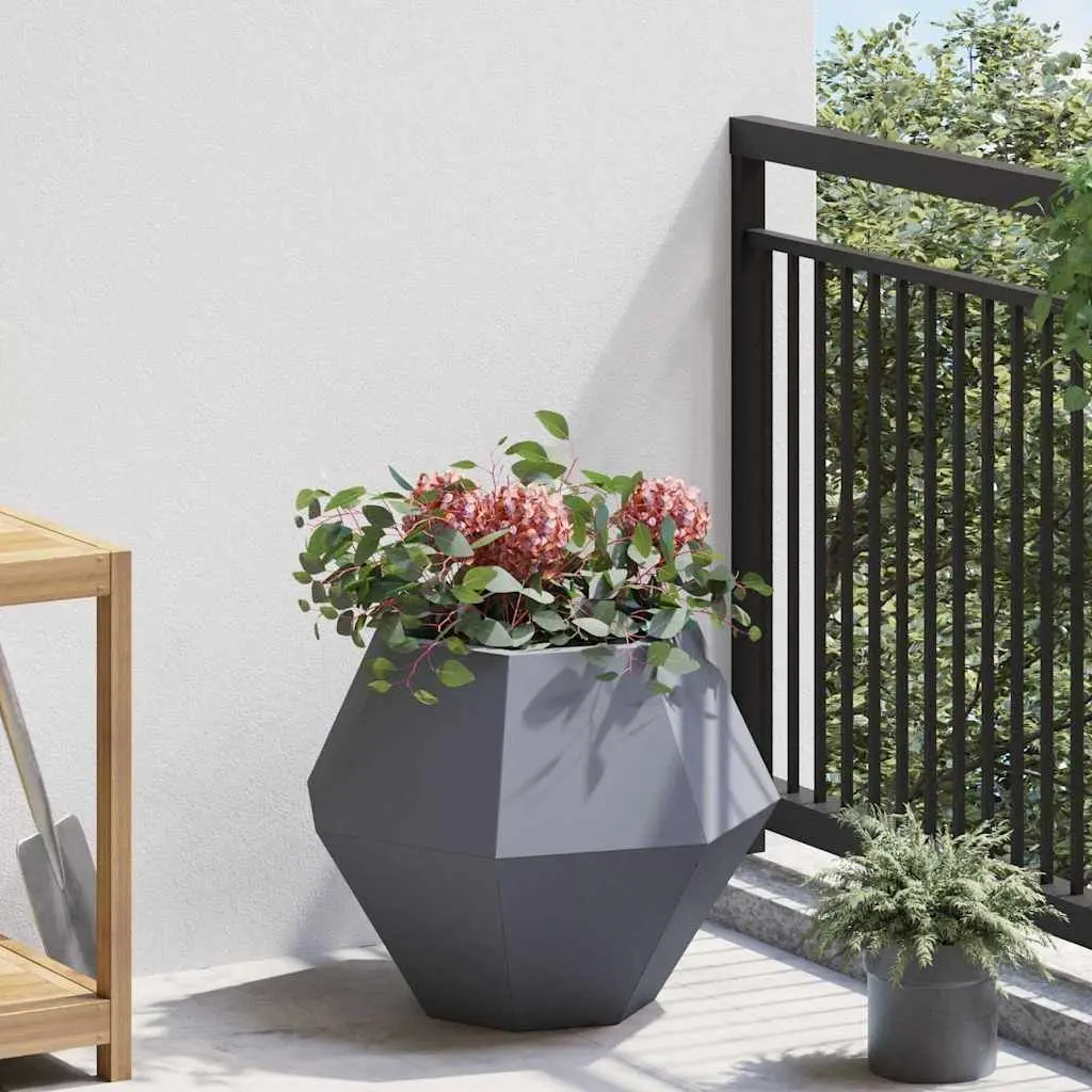 Steel Planter Rectangular Outdoor Garden Pots 2 pcs Anthracite