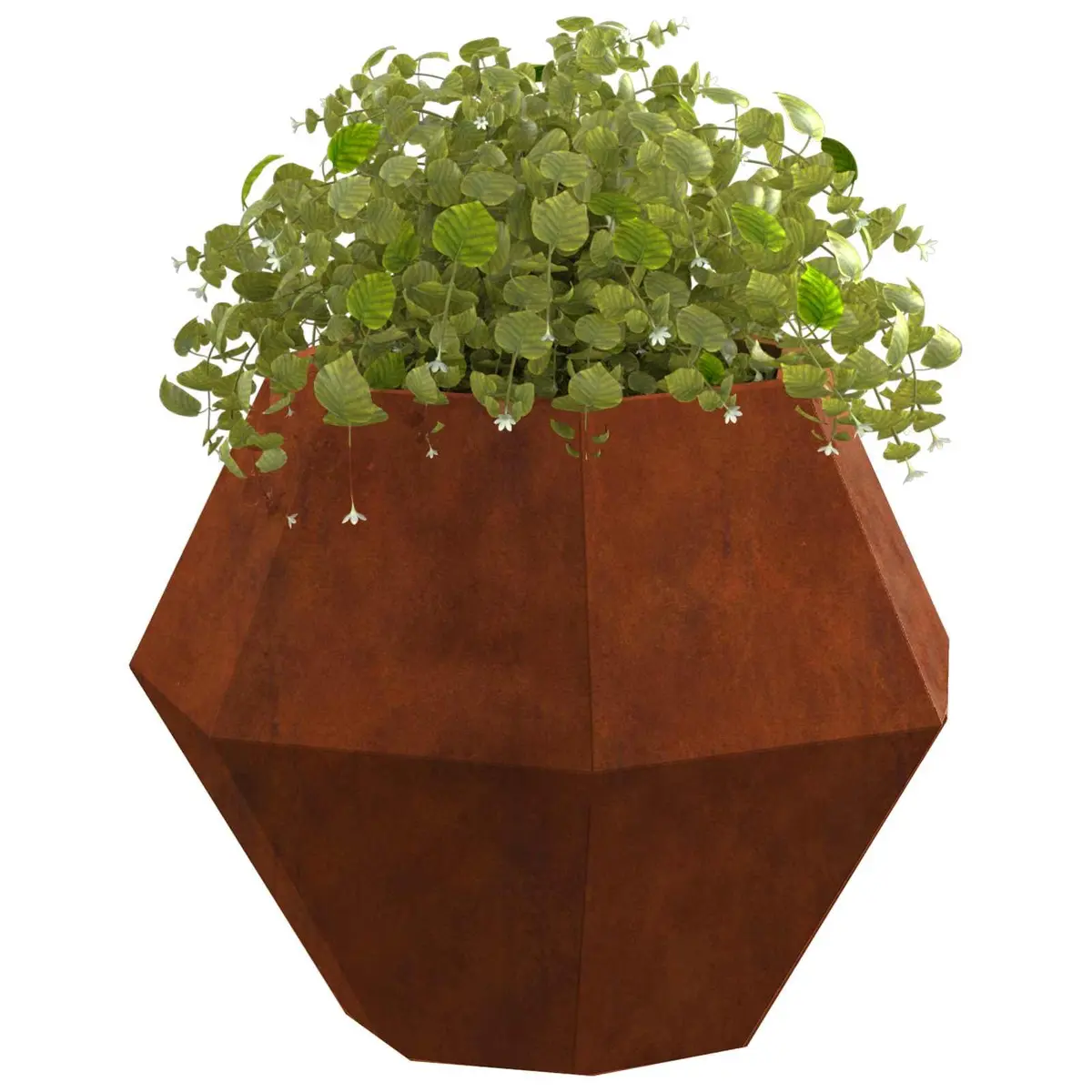 Rectangular Garden Planter Outdoor 50x50x40cm Steel Brown 2-Piece Set