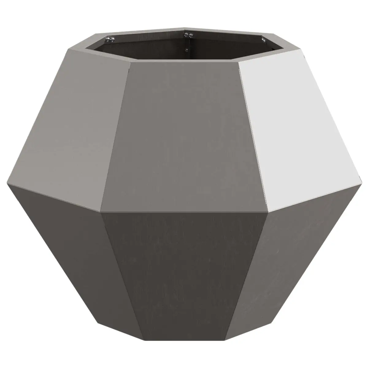 Rectangular Garden Planter Outdoor 50x50x40cm Steel Brown 2-Piece Set