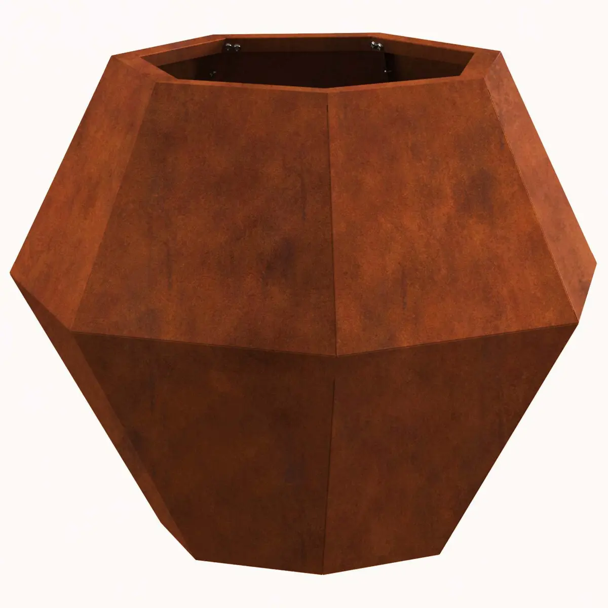 Rectangular Garden Planter Outdoor 50x50x40cm Steel Brown 2-Piece Set