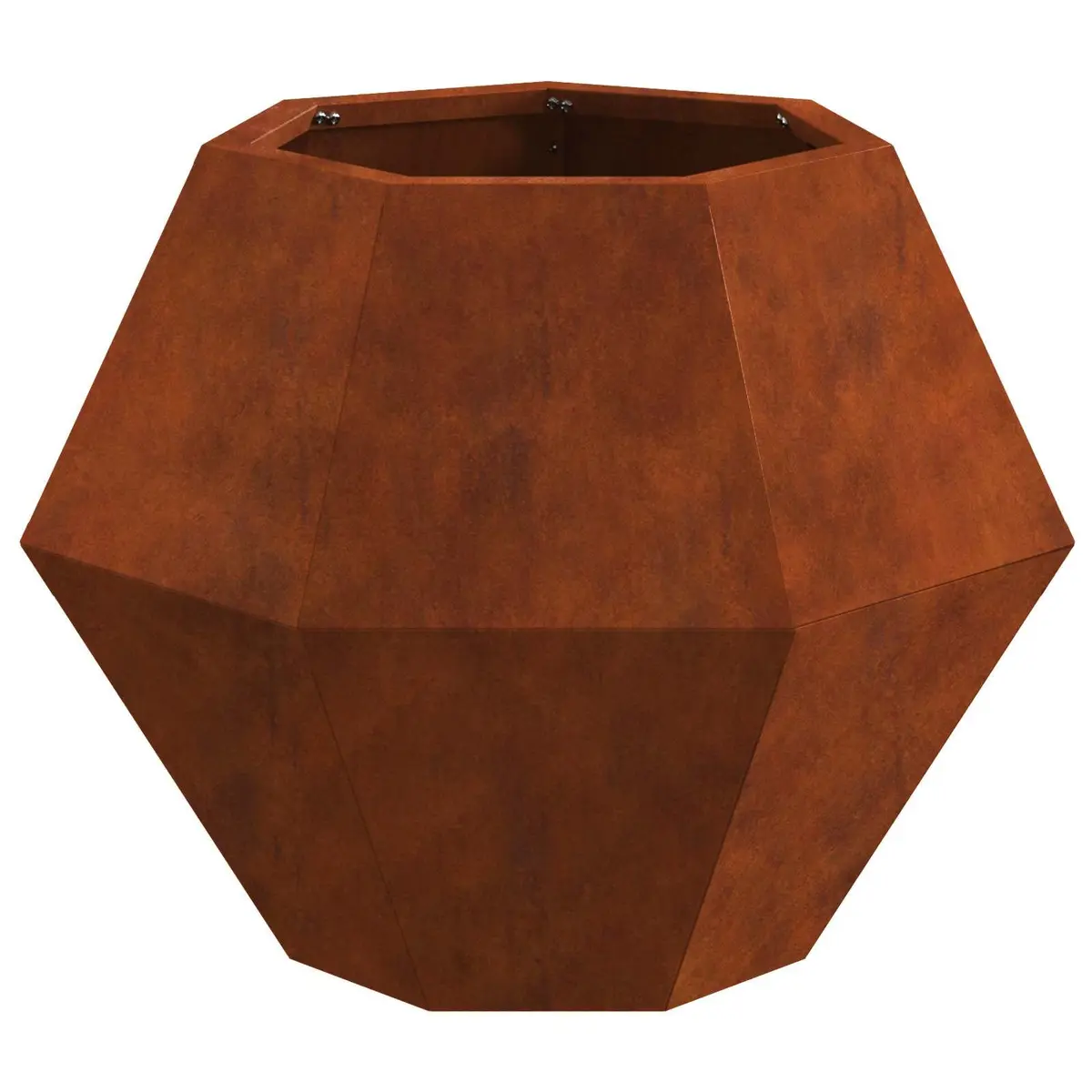 Rectangular Garden Planter Outdoor 50x50x40cm Steel Brown 2-Piece Set