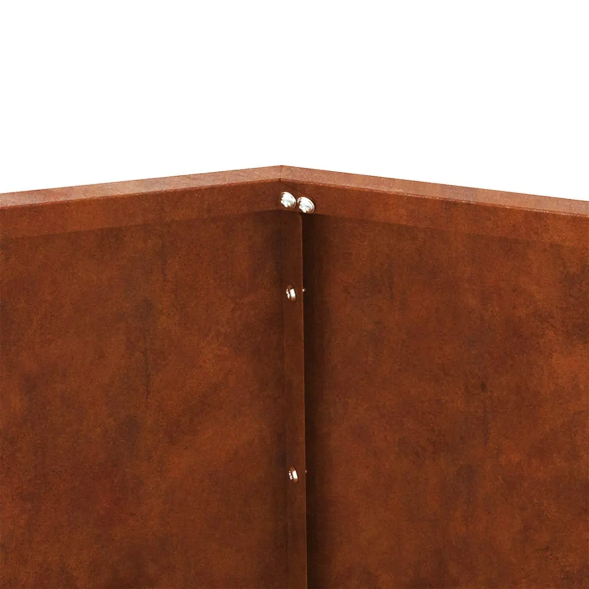 Rectangular Garden Planter Outdoor 50x50x40cm Steel Brown 2-Piece Set