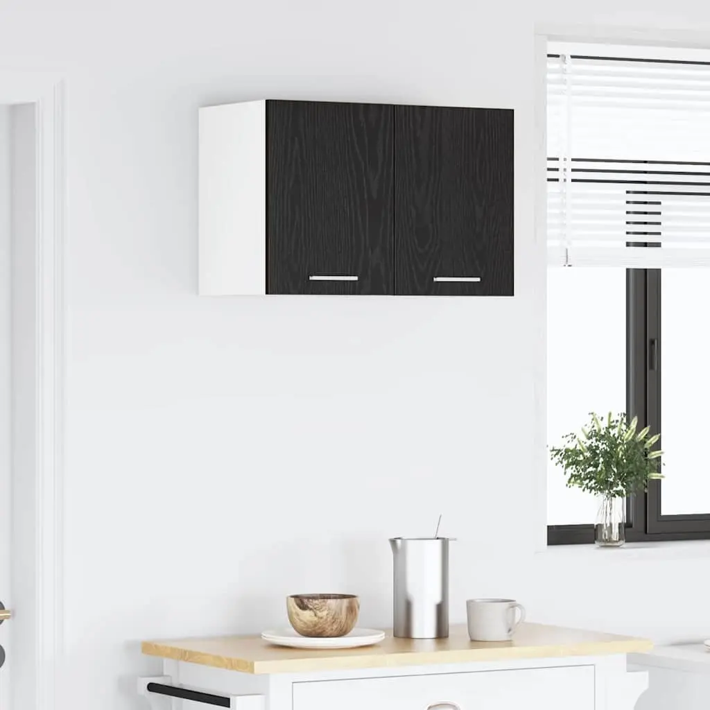 Hanging Kitchen Cabinet Door Storage Black Oak White 30x31x40cm Modern