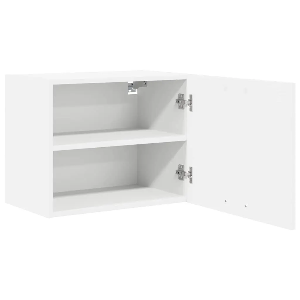 Hanging Kitchen Cabinet 2 Pieces White Modern Storage Engineered Wood Wall Mount