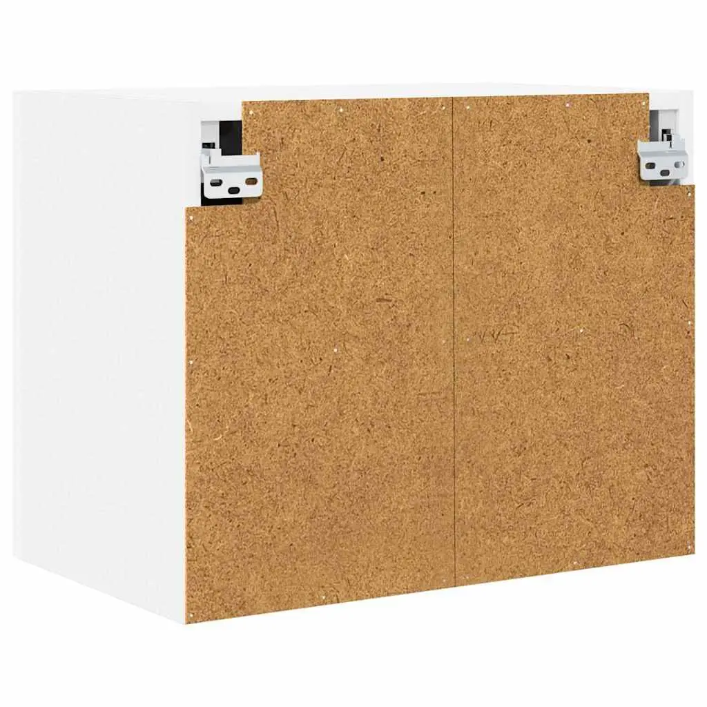 Hanging Kitchen Cabinet 2 Pieces White Modern Storage Engineered Wood Wall Mount