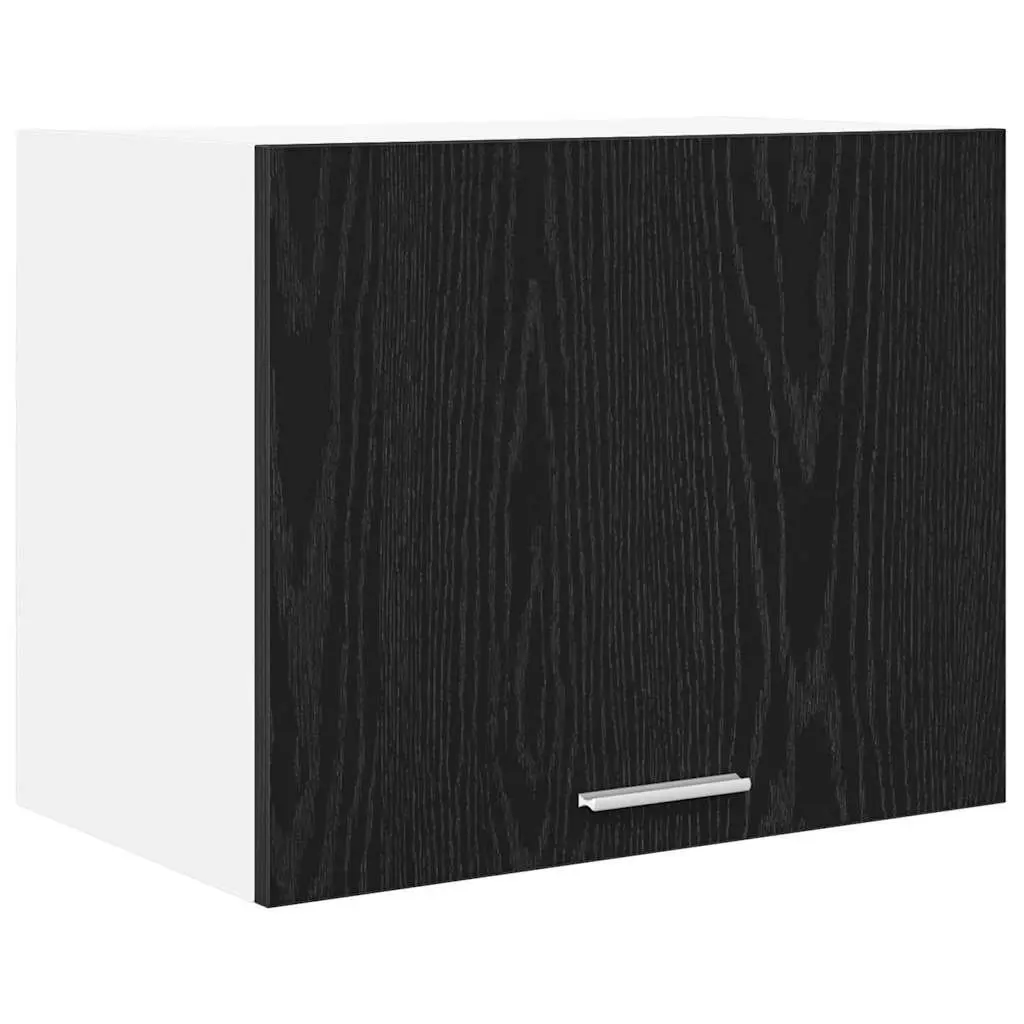 Hanging Kitchen Cabinet with Door Black Oak White Modern Storage 50x31x40cm