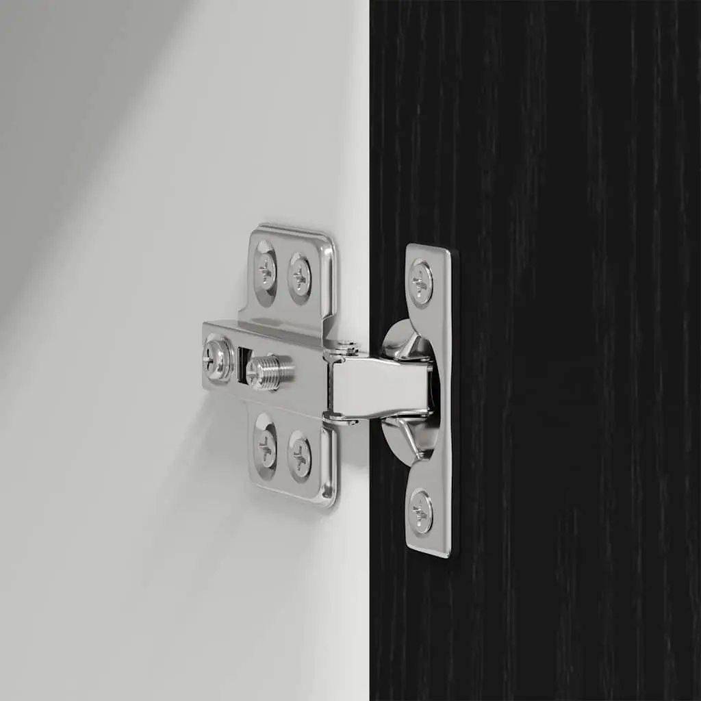Hanging Kitchen Cabinet with Door Black Oak White Modern Storage 50x31x40cm