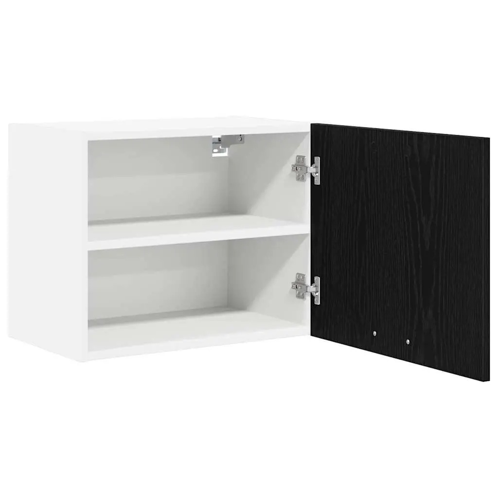Hanging Kitchen Cabinet Modern Storage 50x31x40cm Black Oak White 2 Piece