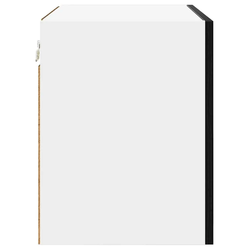 Hanging Kitchen Cabinet Modern Storage 50x31x40cm Black Oak White 2 Piece