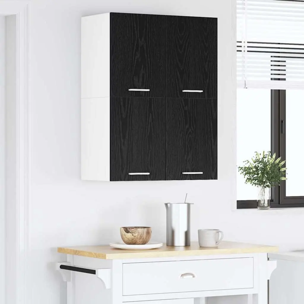 Hanging Kitchen Cabinet Modern Storage 60x31x40 cm Black White