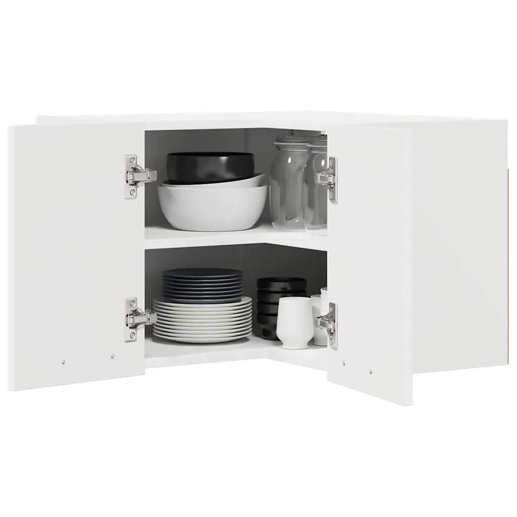 Hanging Kitchen Cabinet Modern Storage 57 x 57 x 40 cm White