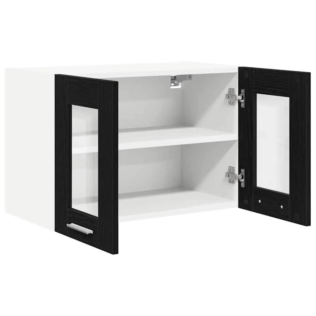 Hanging Kitchen Cabinet Black Oak Modern Storage Engineered Wood 60x31x40cm