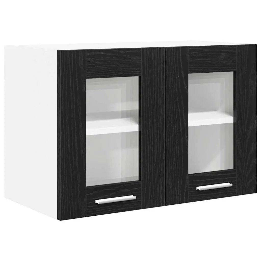 Hanging Kitchen Cabinet Black Oak Modern Storage Engineered Wood 60x31x40cm