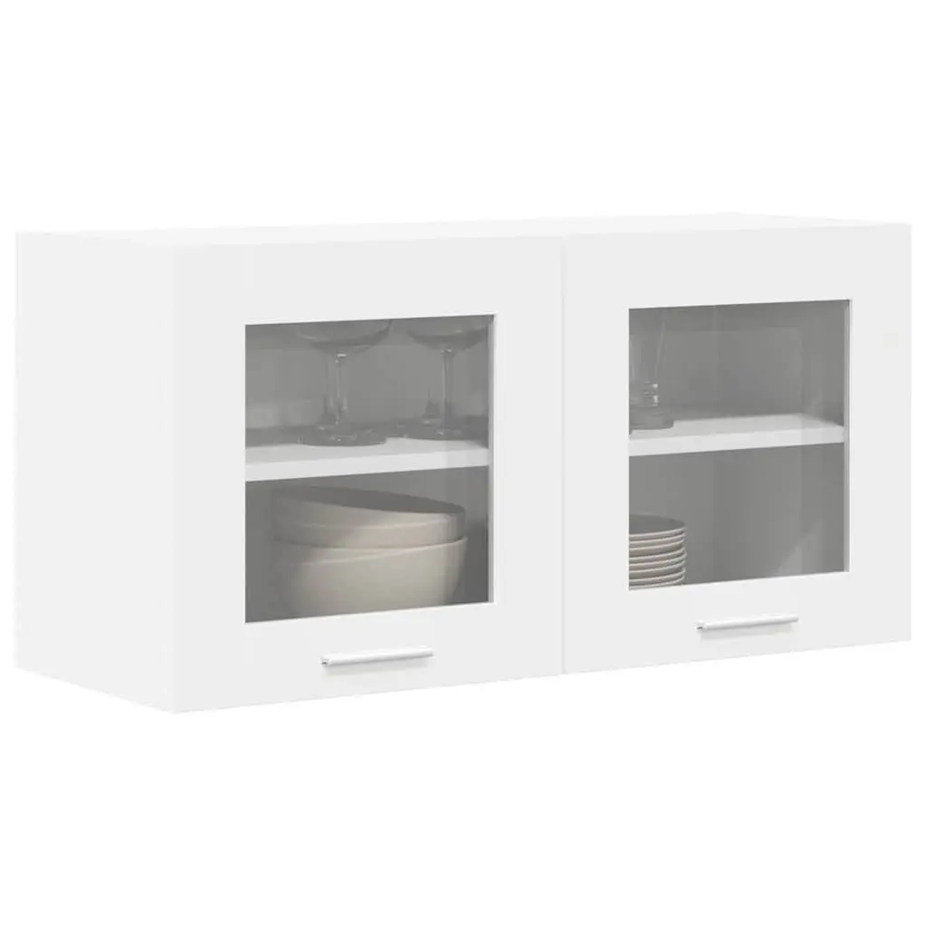 Hanging Kitchen Cabinet with Door White Storage Organiser 80 x 31 x 40 cm