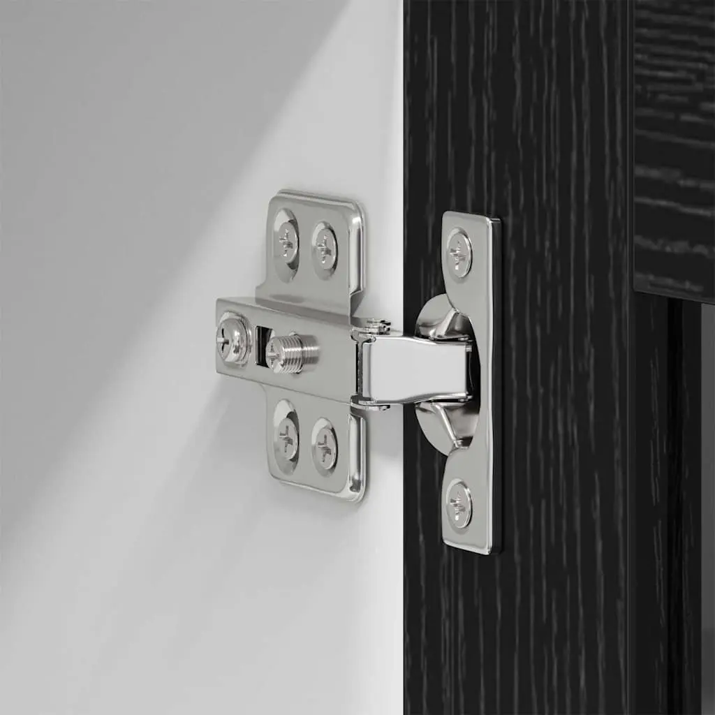 Hanging Kitchen Cabinet Storage Wall Mount 80x31x40cm Black Oak White