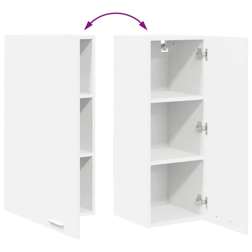 Hanging Kitchen Cabinet with Door White Storage Furniture 30 x 31 x 80 cm