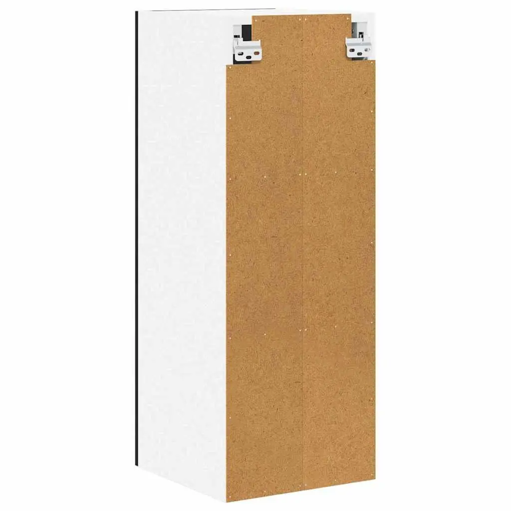Hanging Kitchen Cabinet 2 Pieces Black Oak White Storage Organiser 30x31x80cm