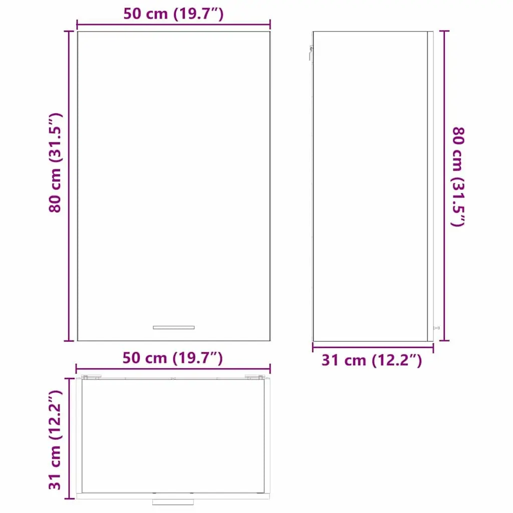 Hanging Kitchen Cabinet with Door in White