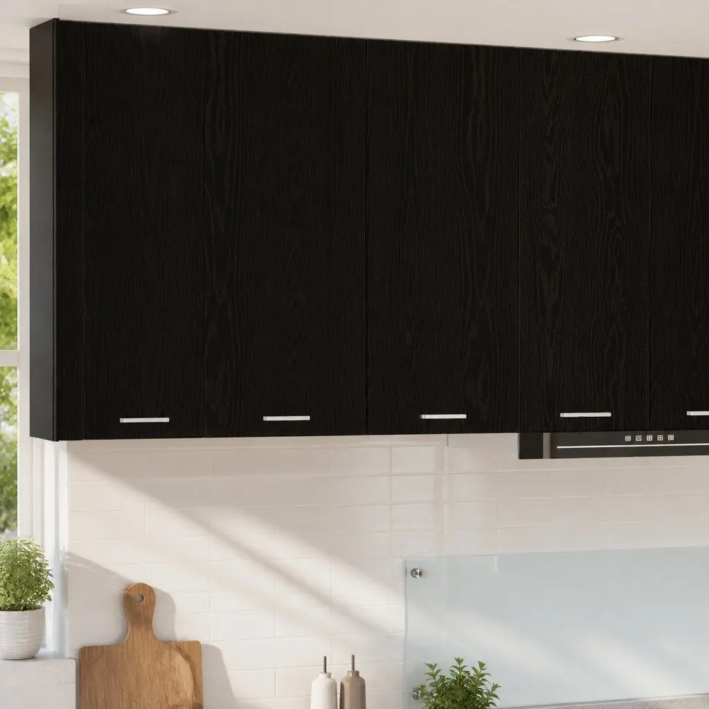 Hanging Kitchen Cabinet Modern Black Oak 80x31x80cm Storage Engineered Wood