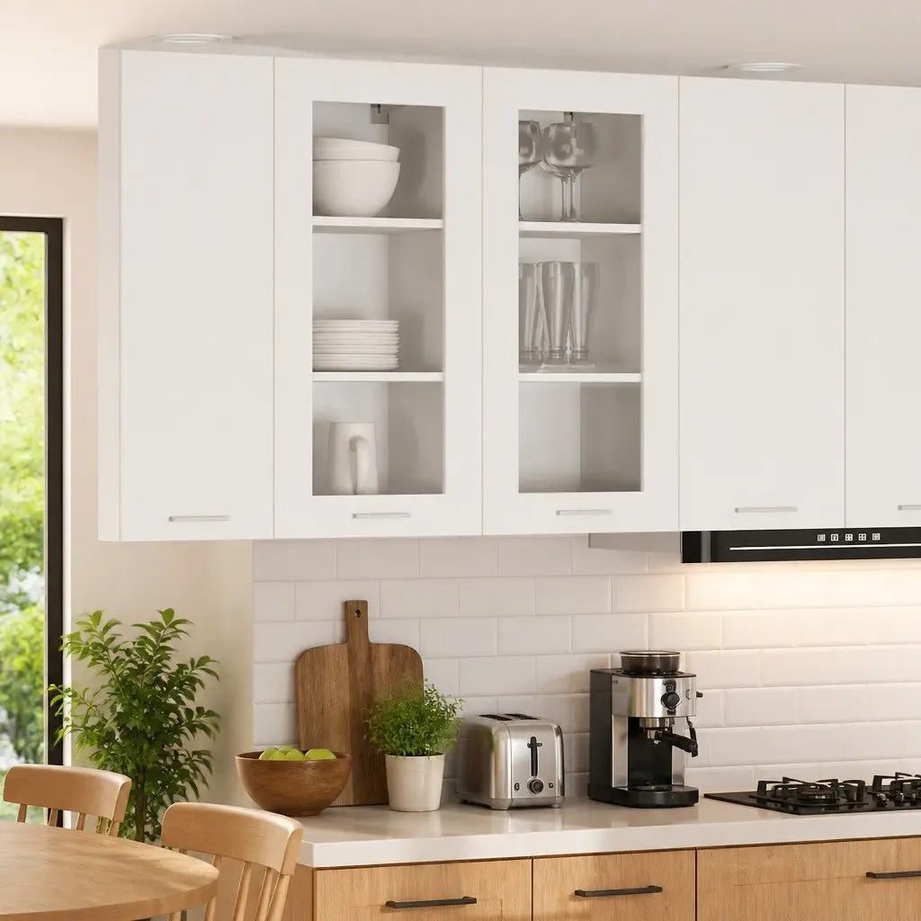 Hanging Kitchen Cabinet Storage 40 x 31 x 80 cm White 2 Piece