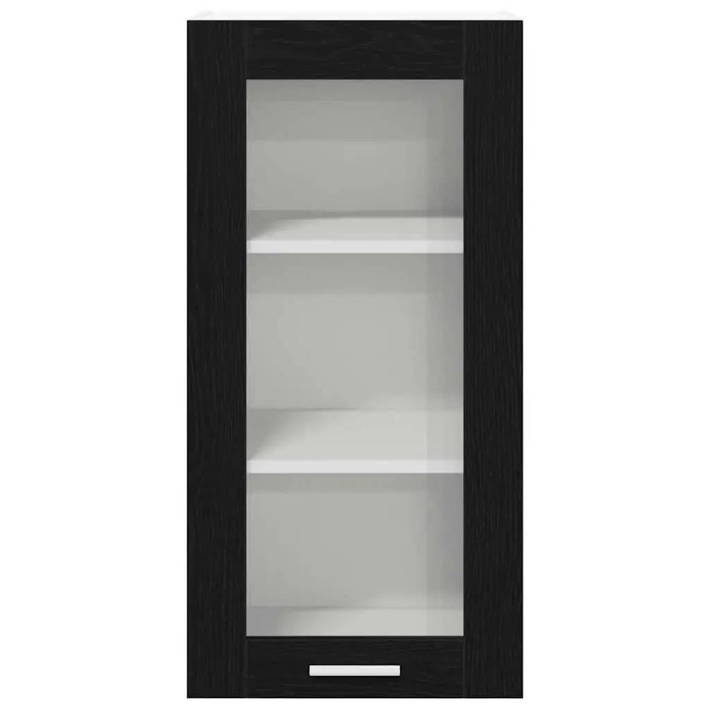 Hanging Kitchen Cabinet Storage Organizer 40x31x80cm Black Oak Engineered Wood