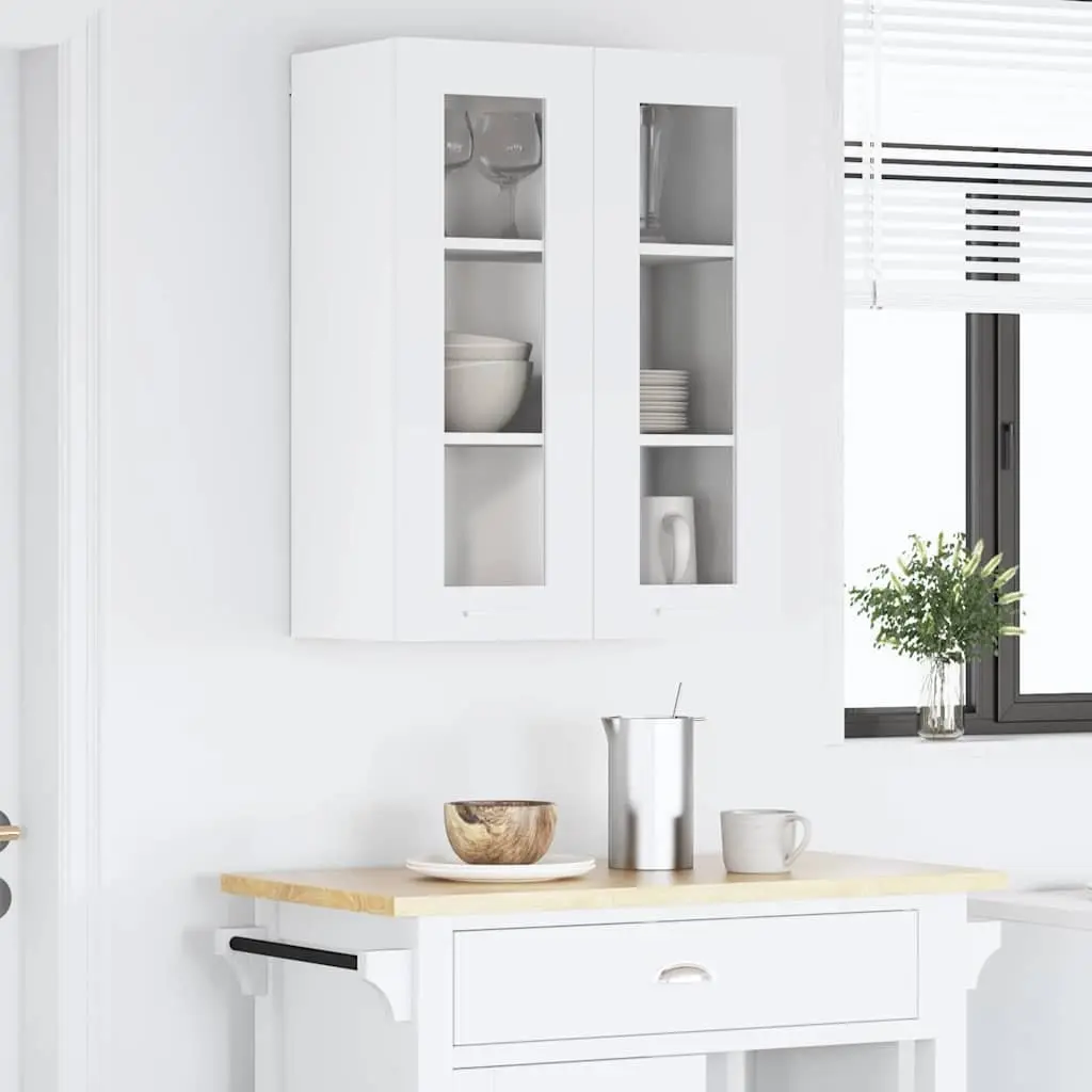 Hanging Kitchen Cabinet with Door Storage 60 x 31 x 80 cm White Engineered Wood