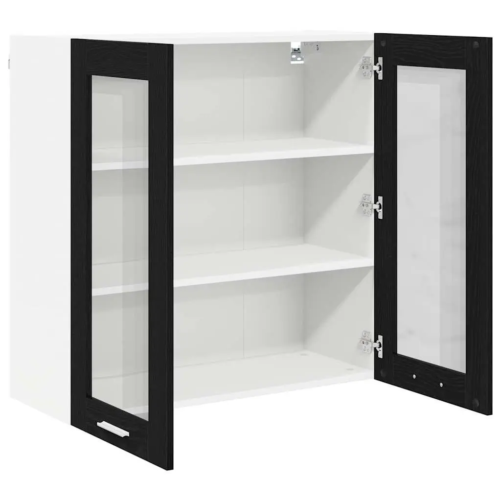 Black Oak Hanging Cabinet for Kitchen Essentials