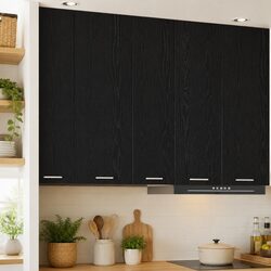 Black Oak Hanging Kitchen Cabinet: Practicality Meets Value 30 x 31 x 100 cm